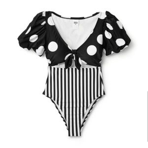 NWT Tabatha Brown Polka Dot Swimsuit